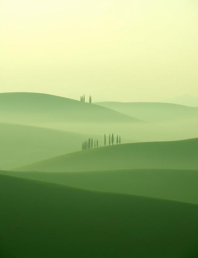 Nebbia mattutina in Val d'Orcia