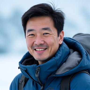 탐험 장비를 착용한 김지훈 수석 탐험가.