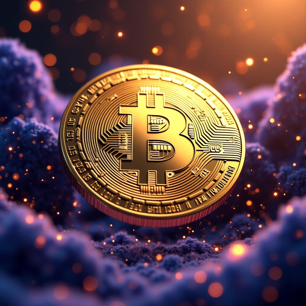 Bitcoin visuele weergave van digitale munt